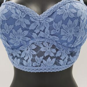 Victorias Secret Bra Sz Small Blue Lace Padded Push Up Bralette PINK 32C 34B